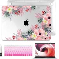 🌸 laptop case for macbook air 13 2020 2019 2018 with touch id & retina display - floral series hard shell with keyboard cover & screen protector - new mac air 13.3 inch a2337 a2179 a1932 - beautiful floral design logo