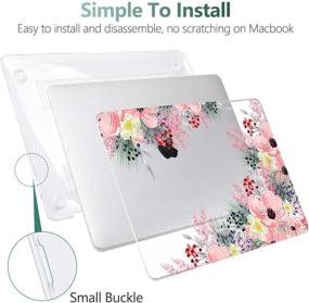 img 1 attached to 🌸 Laptop Case for MacBook Air 13 2020 2019 2018 with Touch ID & Retina Display - Floral Series Hard Shell with Keyboard Cover & Screen Protector - New Mac Air 13.3 inch A2337 A2179 A1932 - Beautiful Floral Design