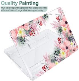 img 3 attached to 🌸 Laptop Case for MacBook Air 13 2020 2019 2018 with Touch ID & Retina Display - Floral Series Hard Shell with Keyboard Cover & Screen Protector - New Mac Air 13.3 inch A2337 A2179 A1932 - Beautiful Floral Design