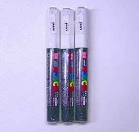 img 1 attached to 🖌️ Uni Posca Paint Marker PC-1M White, Pack of 3 Pens - Japan Import with Komainu-Dou Original Package