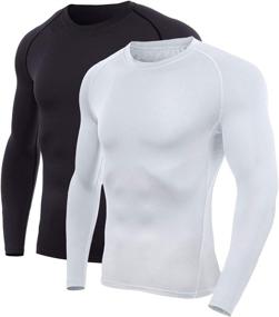 img 4 attached to 🏃 Maximize Performance with SILKWORLD Men's Long-Sleeve Compression Running Top - Base-Layer Essential