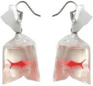 🐠 exquisite colorfulbling goldfish crystal pocket drop earrings for girls – red logo