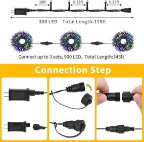 img 2 attached to 🎄 SUKIND LED Christmas String Lights Outdoor Waterproof, UL Certified - 115FT with 300 LED, 8 Modes, End-to-End Plug Fairy Lights for Indoor, Outdoor, Tree, Halloween, Festival Decoration in Multi-Colored