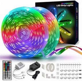 img 4 attached to 65.6-Feet LED Strip Lights with 44-Key Remote, Fixing Clips - Ideal for Bedroom, Party, and Home Decoration (2 Rolls of 32.8ft)