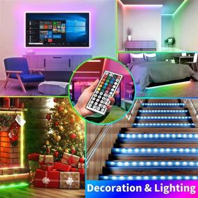 img 2 attached to 65.6-Feet LED Strip Lights with 44-Key Remote, Fixing Clips - Ideal for Bedroom, Party, and Home Decoration (2 Rolls of 32.8ft)