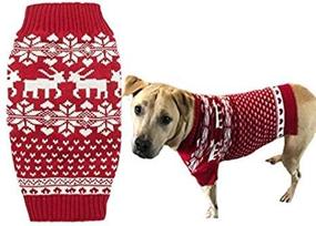 img 2 attached to 🐶 Lanyar Dog Reindeer Holiday Pet Clothes Sweater: Classic Red Sweater for Dogs, Puppies, Kittens, and Cats