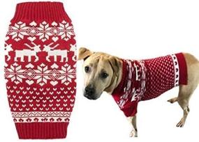 img 1 attached to 🐶 Lanyar Dog Reindeer Holiday Pet Clothes Sweater: Classic Red Sweater for Dogs, Puppies, Kittens, and Cats