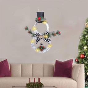 img 2 attached to 🎄 Christmas Wreaths with Lights 2021 - Home Decoration Garland Pendant LED Lights Garland for Xmas Party Door Wall - Black and White Christmas Supplies Ornament Decors Party Decoration