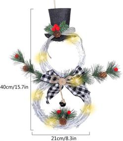 img 3 attached to 🎄 Christmas Wreaths with Lights 2021 - Home Decoration Garland Pendant LED Lights Garland for Xmas Party Door Wall - Black and White Christmas Supplies Ornament Decors Party Decoration