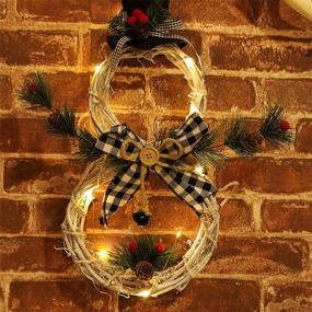 img 1 attached to 🎄 Christmas Wreaths with Lights 2021 - Home Decoration Garland Pendant LED Lights Garland for Xmas Party Door Wall - Black and White Christmas Supplies Ornament Decors Party Decoration