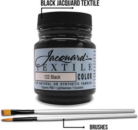 img 3 attached to Jacquard Products Black Textile Color - Fabric Paint - JAC1122 2.25-Ounces - Includes Moshify Brush Set
