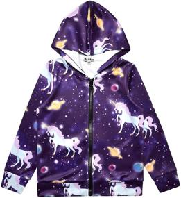 img 4 attached to 🐱 Adorable Girls' Zip Up Hoodie Jacket: Unicorn/Cat Sweatshirt with Pockets - Cozy and Trendy