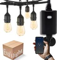 eva's light 48ft smart outdoor string lights: dimmable edison bulb, alexa & google assistant compatible, weatherproof & connectable логотип