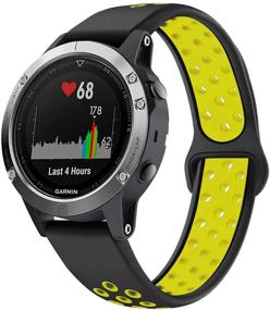 img 4 attached to Sycreek 22mm Soft Silicone Sport Replacement Band - Compatible with Garmin Fenix 5/Forerunner 935/Aproach S60/Quatix 5/Fenix 5 Plus/Instinct Smart Watch - Quick Fit Release
