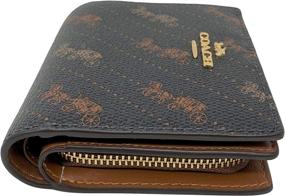 img 2 attached to 👜 Brown Black Coach Horse and Carriage Print Snap Wallet, Style No.C4104