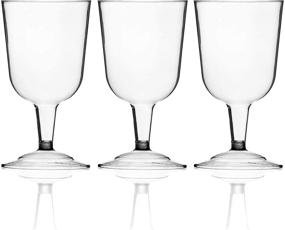 img 1 attached to DecorRack 24 Wine Glasses: Stackable, Reusable Party Cups for Outdoor Parties, Weddings, Picnics | 6 Oz Plastic Stemmed Clear Wine Glasses (Pack of 24)