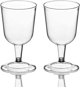 img 2 attached to DecorRack 24 Wine Glasses: Stackable, Reusable Party Cups for Outdoor Parties, Weddings, Picnics | 6 Oz Plastic Stemmed Clear Wine Glasses (Pack of 24)