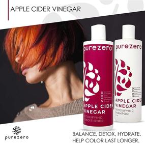 img 2 attached to Organic Purezero Apple Cider Vinegar Shampoo & Conditioner Set - Revitalize Scalp & Hair - pH 🍏 Balanced - Enhance Moisture - Sulfate-Free, Paraben-Free, Dye-Free - 100% Vegan & Cruelty-Free - Ideal for Color Treated Hair