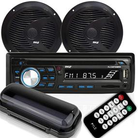 img 4 attached to 🔊 Ultimate Marine Stereo Receiver Speaker Kit: Bluetooth, Waterproof Speakers, LCD Console, MP3/USB/SD/AUX/FM Radio, Remote Control - Pyle PLCDBT75MRB