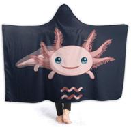 🐉 artiemaster axolotl hooded blanket - cozy flannel throw for teens in bed, living room and travel logo