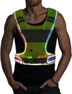reflective vest with led lights, usb charging & pouch for night running and cycling safety logo