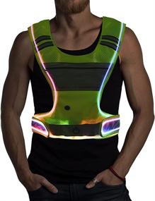 img 4 attached to Reflective Vest with LED Lights, USB Charging & Pouch for Night Running and Cycling Safety