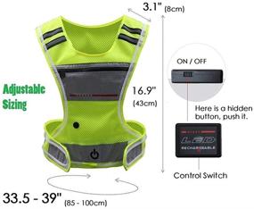 img 3 attached to Reflective Vest with LED Lights, USB Charging & Pouch for Night Running and Cycling Safety