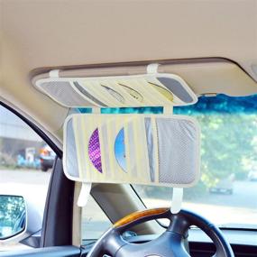 img 4 attached to 🚗 TFY Car Visor Organizer: Triple-Layer Beige CD/DVD Storage Holder - Streamline Your Car Organization