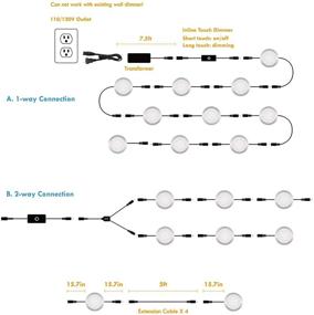 img 1 attached to 🔆 Lvyinyin Under Cabinet LED Lighting Kit: Touch Dimmable, 120V to 12V Puck Lights for Atmosphere Ambiance Counter Lighting - 6 Lights (Daylight)
