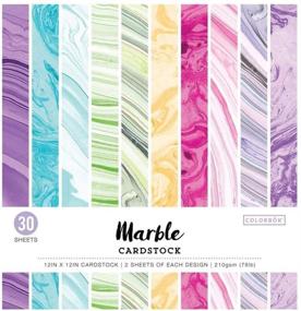 img 1 attached to 📒 Colorbok 71876B Cardstock Paper Pad Marble | High-Quality 12" x 12" Crafting Paper