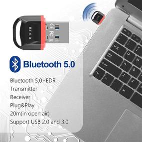 img 3 attached to 🔌 Enhanced USB Bluetooth Adapter Dongle for PC: 5.0 Wireless Transmitter Receiver, Support Windows 10/8/8.1/7, Laptop, Desktop, Stereo Music, Skype Calls, Keyboard and Mouse