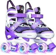 🌟 truwheelz roller skates: adjustable girls' sequin skates with light-up wheels logo