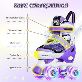 img 2 attached to 🌟 Truwheelz Roller Skates: Adjustable Girls' Sequin Skates with Light-Up Wheels