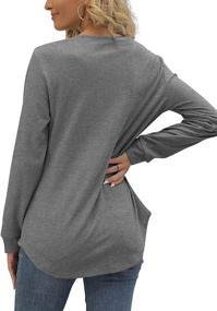 img 1 attached to 👚 Aokosor Women's Long Sleeve Tops - Casual Crewneck Tunic Sweatshirts Perfect for Leggings