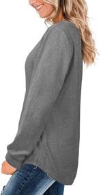 img 2 attached to 👚 Aokosor Women's Long Sleeve Tops - Casual Crewneck Tunic Sweatshirts Perfect for Leggings