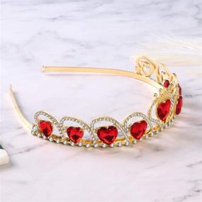 img 3 attached to Evie Red Heart Tiara Descendants Costume: Queen of Hearts Gold Crown for Girls/Teens Halloween Parties