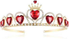 img 4 attached to Evie Red Heart Tiara Descendants Costume: Queen of Hearts Gold Crown for Girls/Teens Halloween Parties