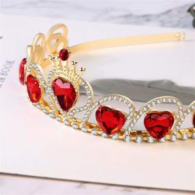 img 2 attached to Evie Red Heart Tiara Descendants Costume: Queen of Hearts Gold Crown for Girls/Teens Halloween Parties