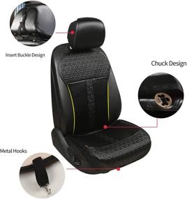 img 2 attached to 🚗 Upgrade your Car with the Auto Newer Leather PU Car Seat Cover - Luxury Front Car Seat Cushion with Full Wrapped Edge - Waterproof Auto Interior Accessories - Universally Fit for 95% Cars, SUVs, Trucks (1PCS, Black)