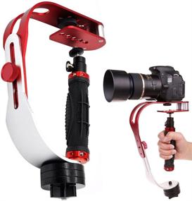 img 4 attached to 🎥 AFUNTA Pro Handheld Video Stabilizer: Enhanced Stability for GoPro, Cannon, Nikon, Sony Cameras & More - Red/Silver/Black