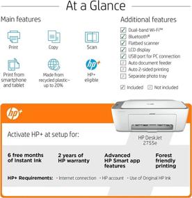 img 1 attached to Enhanced Productivity and Savings: HP DeskJet 2755e Wireless All-in-One Printer with 6 Months Free Instant Ink