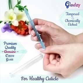 img 1 attached to 🔪 GLADZY Glass Cuticle Pusher - Professional Nail Care Manicure Stick for Precision Filing & Cuticle Removal | Durable Etched Surface, Never Wears Out | Genuine Czech Quality