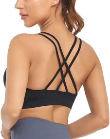 img 3 attached to VEQKING 3-Pack Women's Cross Back Sports Bra with Padded Straps, Medium Support for Yoga, Workout, and Fitness