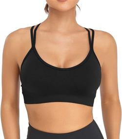 img 2 attached to VEQKING 3-Pack Women's Cross Back Sports Bra with Padded Straps, Medium Support for Yoga, Workout, and Fitness