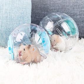 img 1 attached to 🐹 Discover the Ultimate JUILE YUAN Quiet Hamster Exercise Wheel and Mini Running Activity Ball Toy - Perfect for Hamsters, Gerbils, Mice, and Other Small Pets!