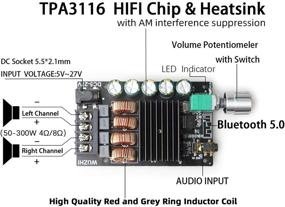 img 3 attached to High-Quality 200W Bluetooth Amplifier Board with LC Filter Technique - TPA3116, DAMGOO 100W+100W Audio Amp Board: Dual Channel DC8-24V, Password-Free Connection to Phone for Peaceful Listening Experience