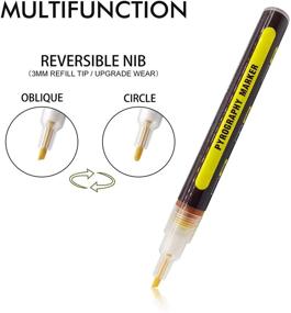 img 3 attached to 🔥 Chemical Wood-Burning Marker Pen - DIY Wood Painting Tool, Replacing Wood Burning Iron, Easy to Use - Fine Tip Wood Burner Tool (Black)