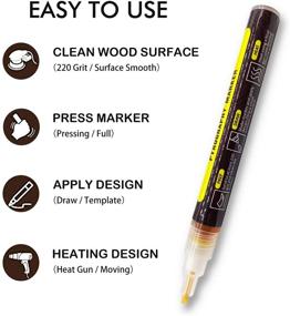 img 1 attached to 🔥 Chemical Wood-Burning Marker Pen - DIY Wood Painting Tool, Replacing Wood Burning Iron, Easy to Use - Fine Tip Wood Burner Tool (Black)