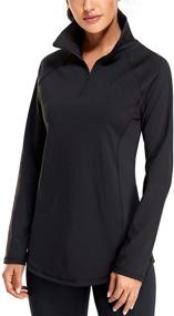 img 1 attached to Miusey Women's Long Sleeve Workout Tops with Quarter Zip for Running and Pullover Jackets