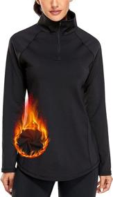 img 4 attached to Miusey Women's Long Sleeve Workout Tops with Quarter Zip for Running and Pullover Jackets